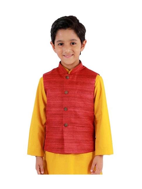 vastramay-kids-maroon-textured-nehru-jacket
