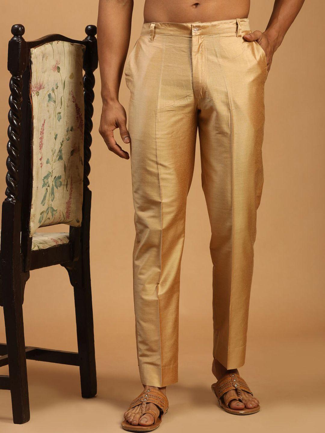 vastramay men rose gold-colored pant style pyjama