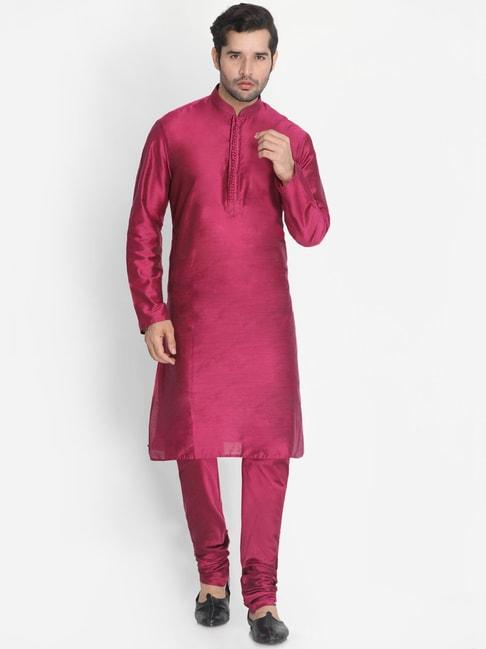 vastramay pink straight fit kurta set