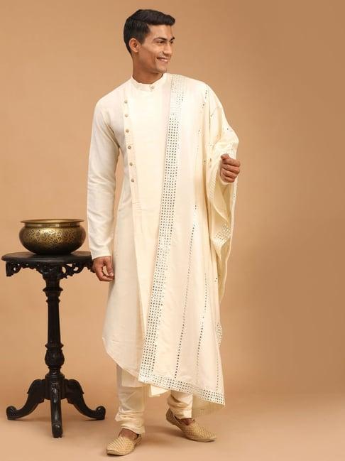 vastramay beige regular fit kurta bottom set