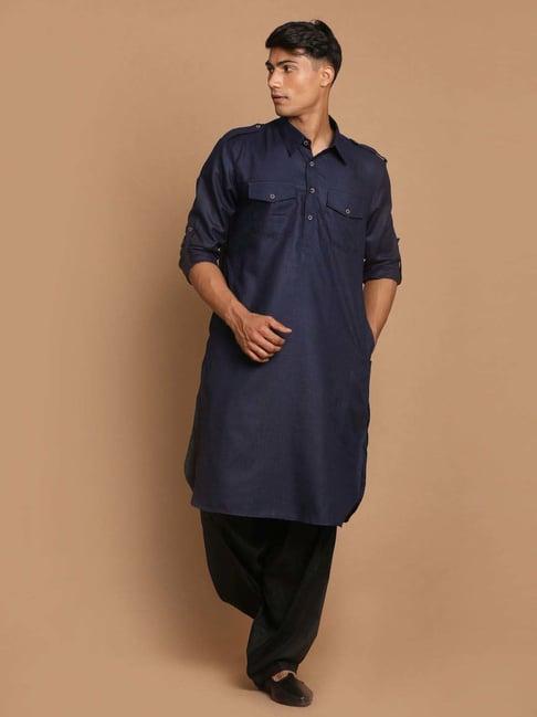 vastramay blue regular fit kurta bottom set