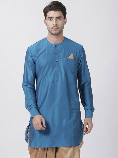 vastramay blue relaxed fit kurta