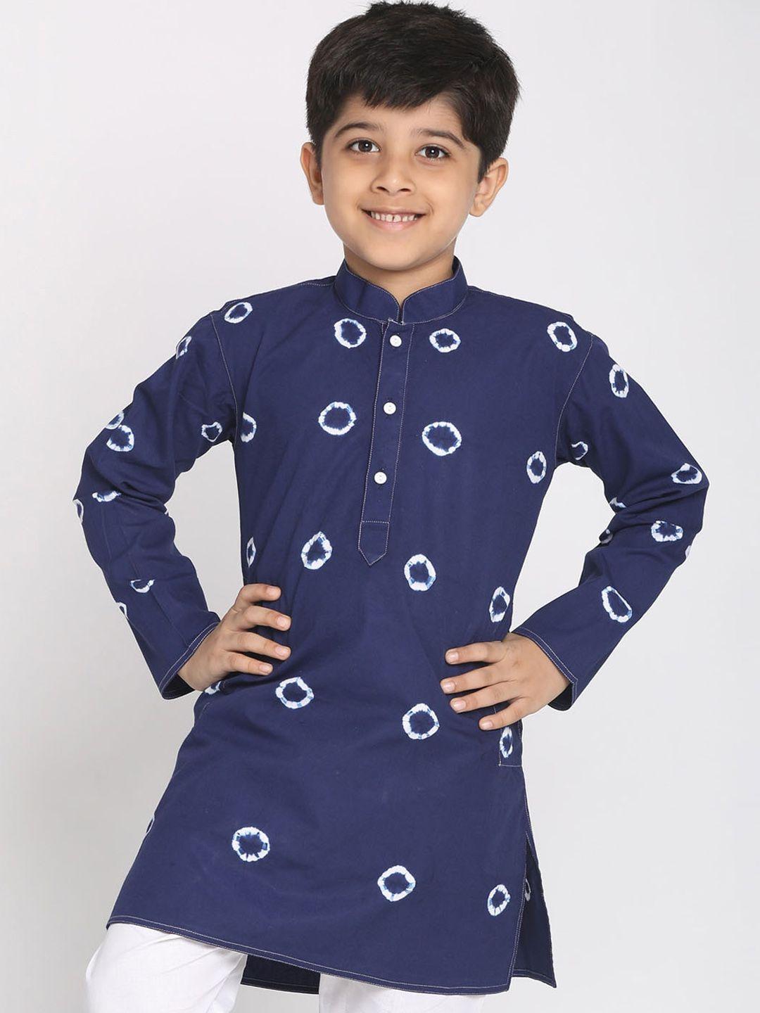 vastramay boys bandhani dyed pure cotton kurta