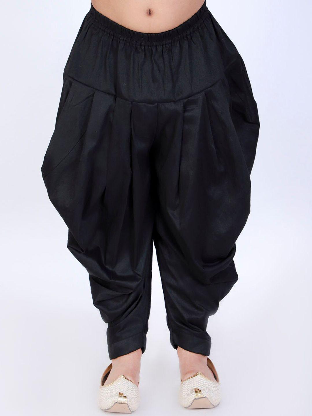 vastramay boys black solid dhoti pants