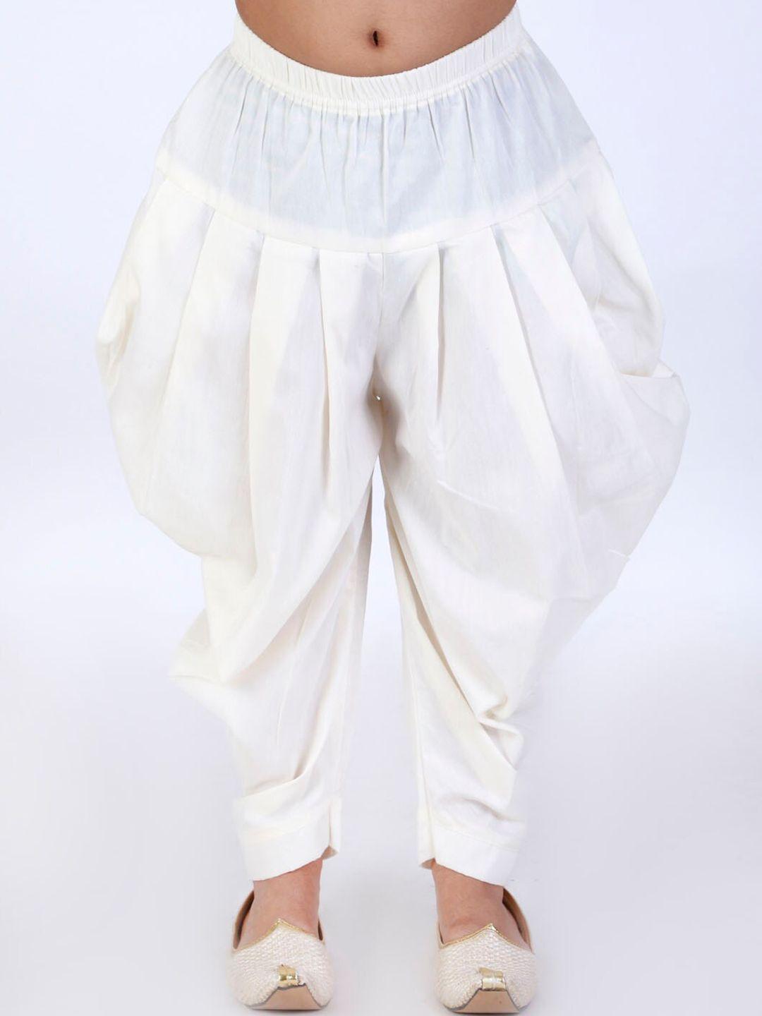 vastramay boys cream-coloured solid relax fit dhoti