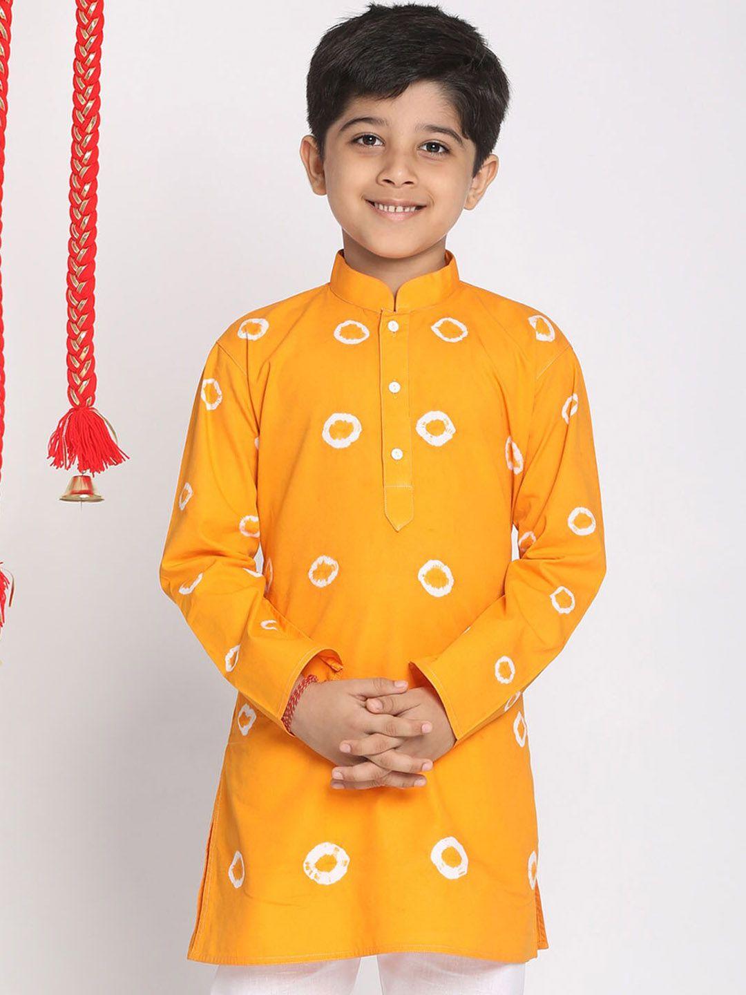 vastramay boys mandarin collar shibori cotton kurta