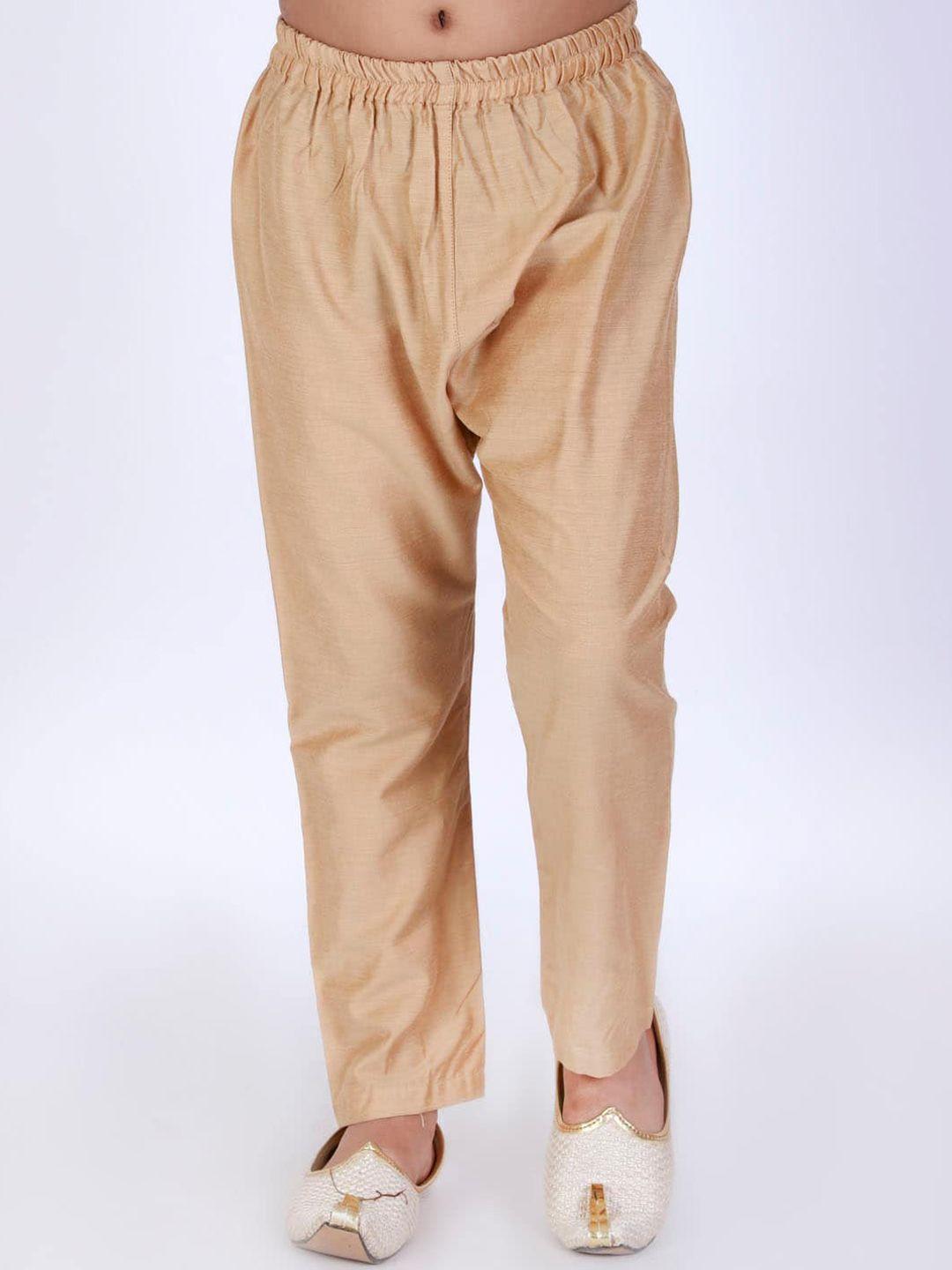 vastramay boys rose gold-coloured solid relax-fit pyjamas