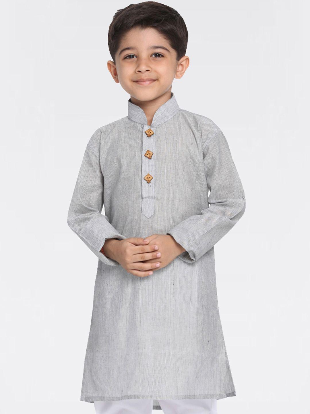 vastramay boys striped pure cotton straight kurta