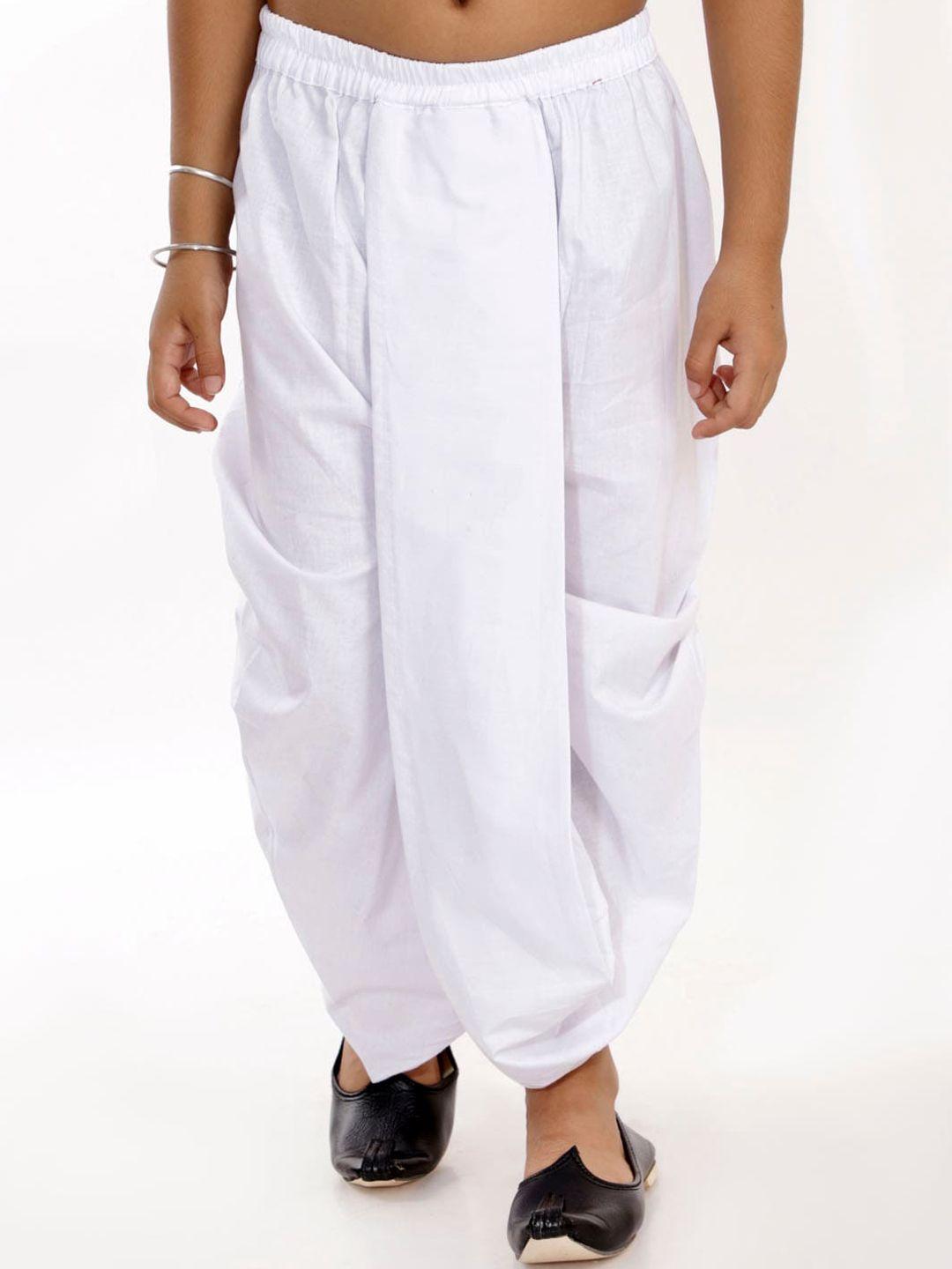 vastramay boys white solid pure cotton dhoti
