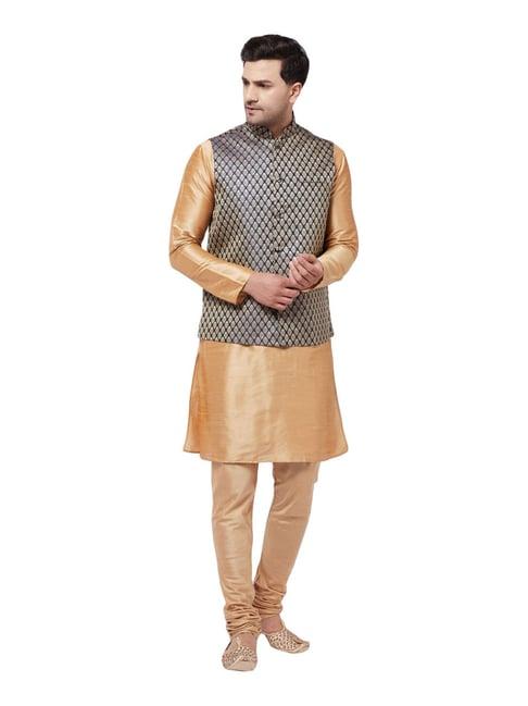 vastramay gold  regular fit self pattern kurta set