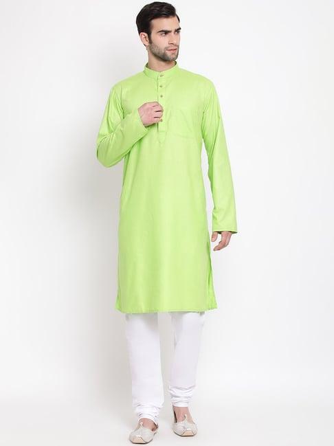 vastramay green straight fit kurta set