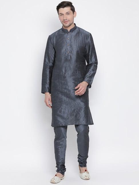 vastramay grey regular fit kurta bottom set