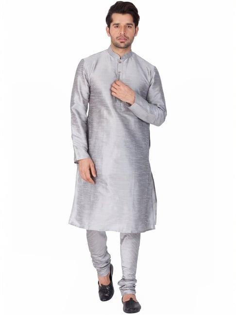 vastramay grey regular fit kurta bottom set