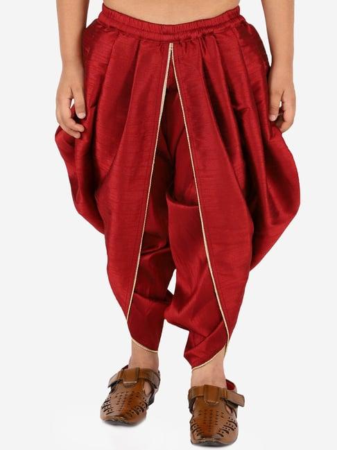 vastramay kids maroon regular fit dhoti