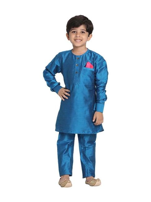 vastramay kids turquoise kurta set