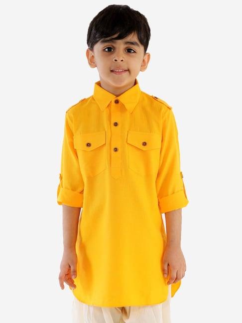 vastramay kids yellow comfort fit kurta