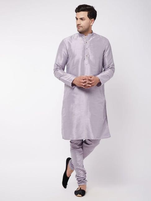 vastramay lavender regular fit kurta bottom set