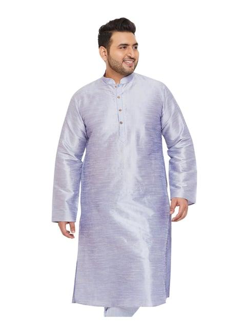 vastramay lavender regular fit self pattern kurta