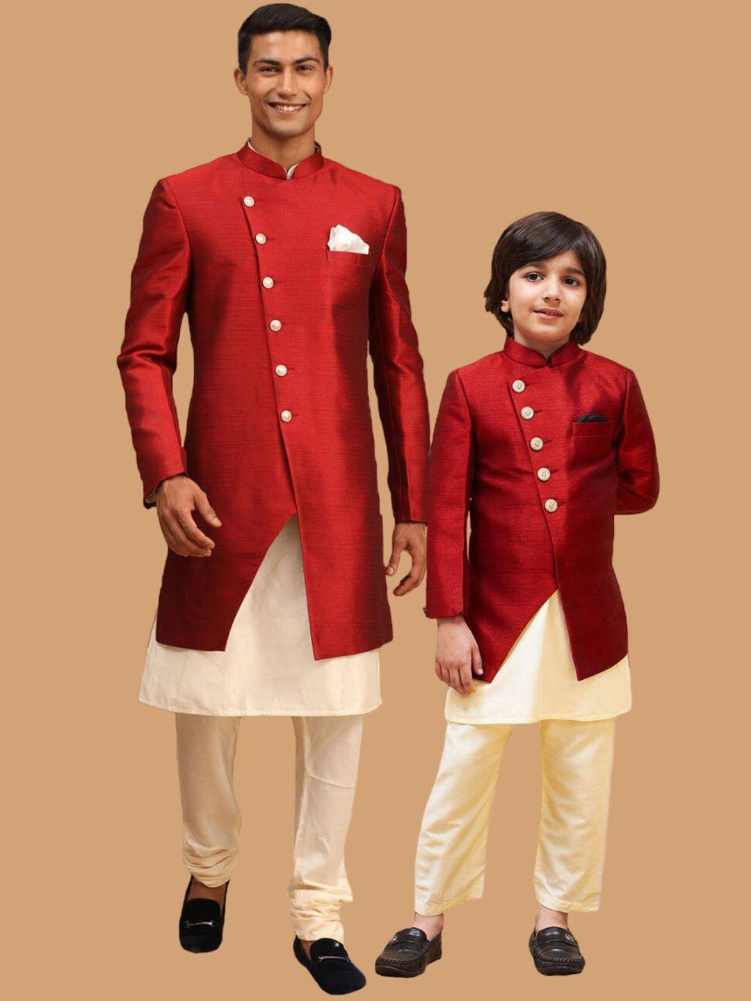 vastramay mandarin collar straight sherwani