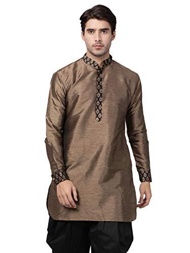 vastramay men's black cotton silk blend kurta_vasmuk006bl_44