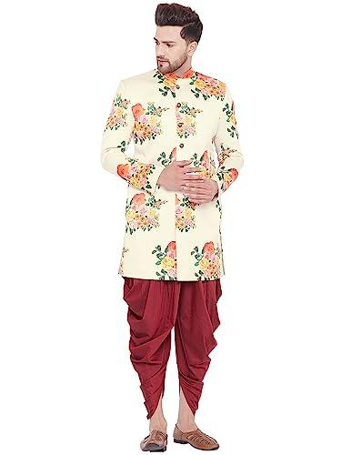 vastramay men's multicolor floral and maroon silk blend sherwani set_vasmiw002ncdma_36