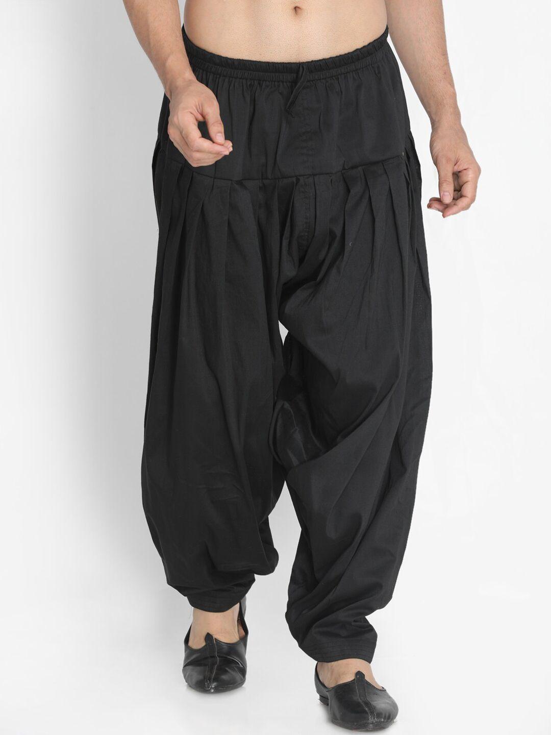 vastramay men black cotton blend pyjamas