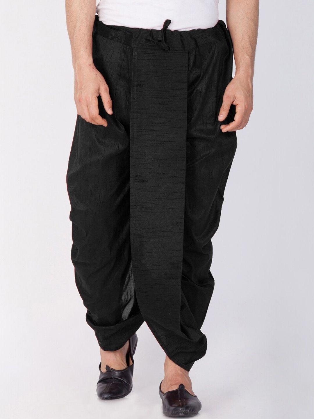 vastramay men black solid dhoti