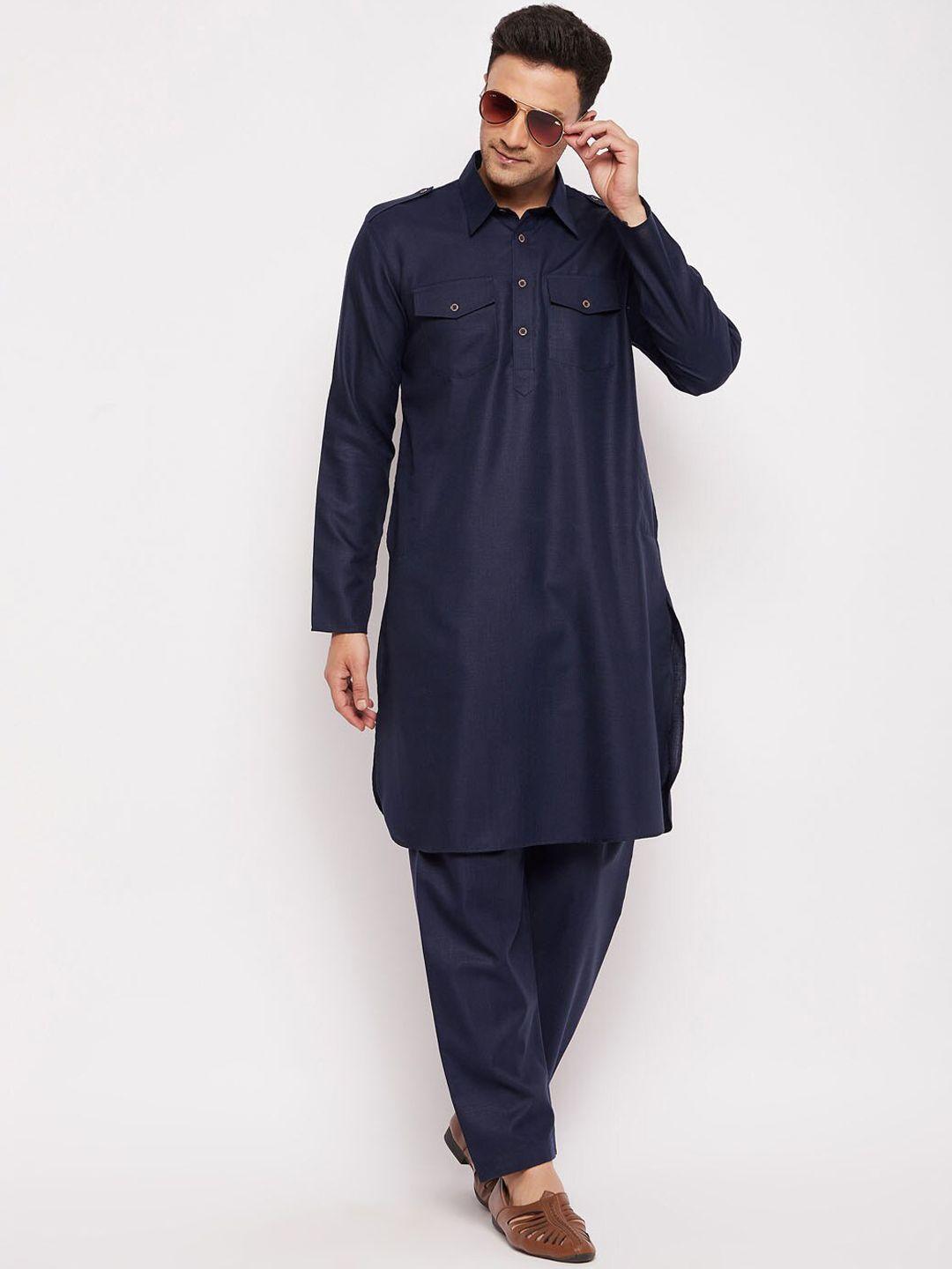 vastramay men blue kurta with salwar