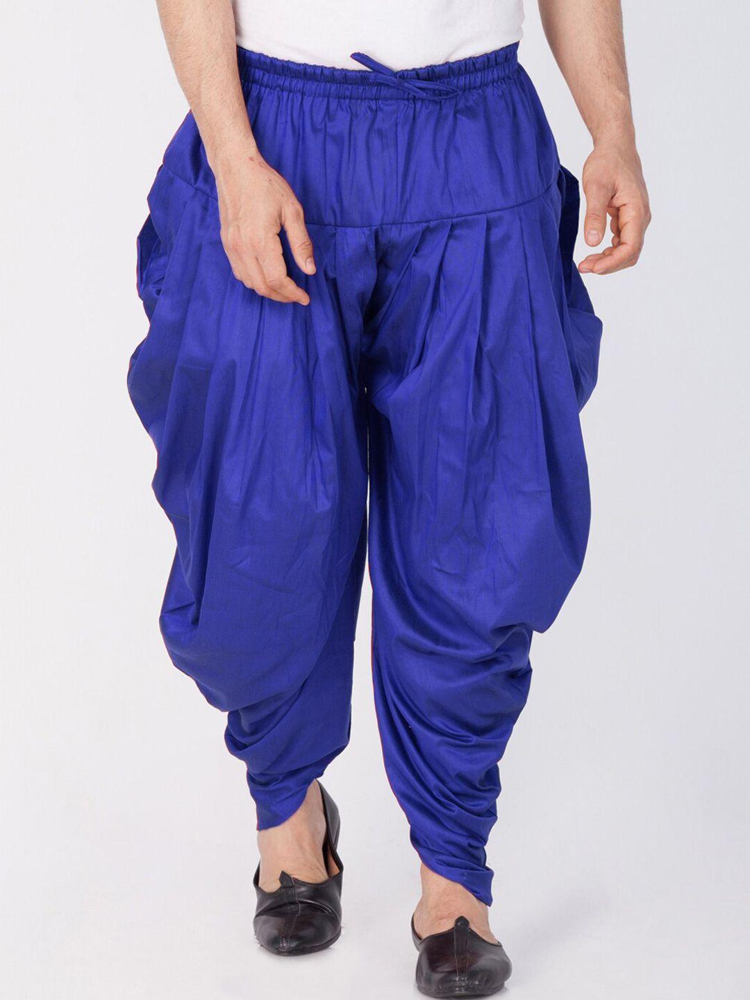 vastramay men blue solid dhoti pants