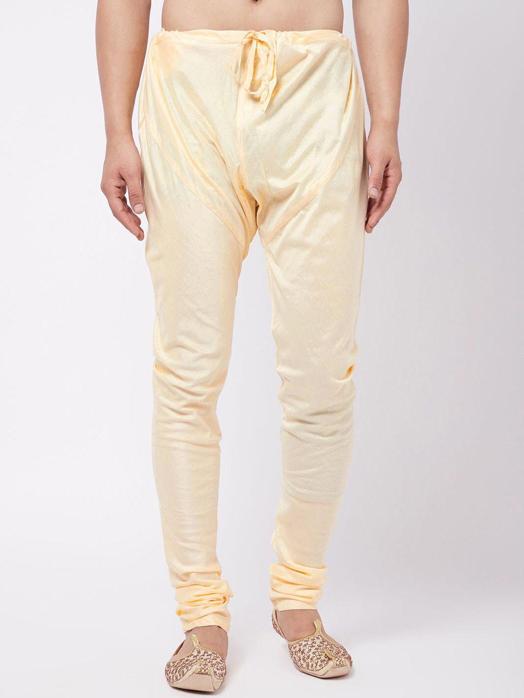 vastramay men gold-coloured solid slim-fit pyjama