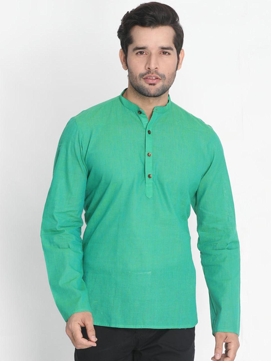 vastramay men green handloom kurta