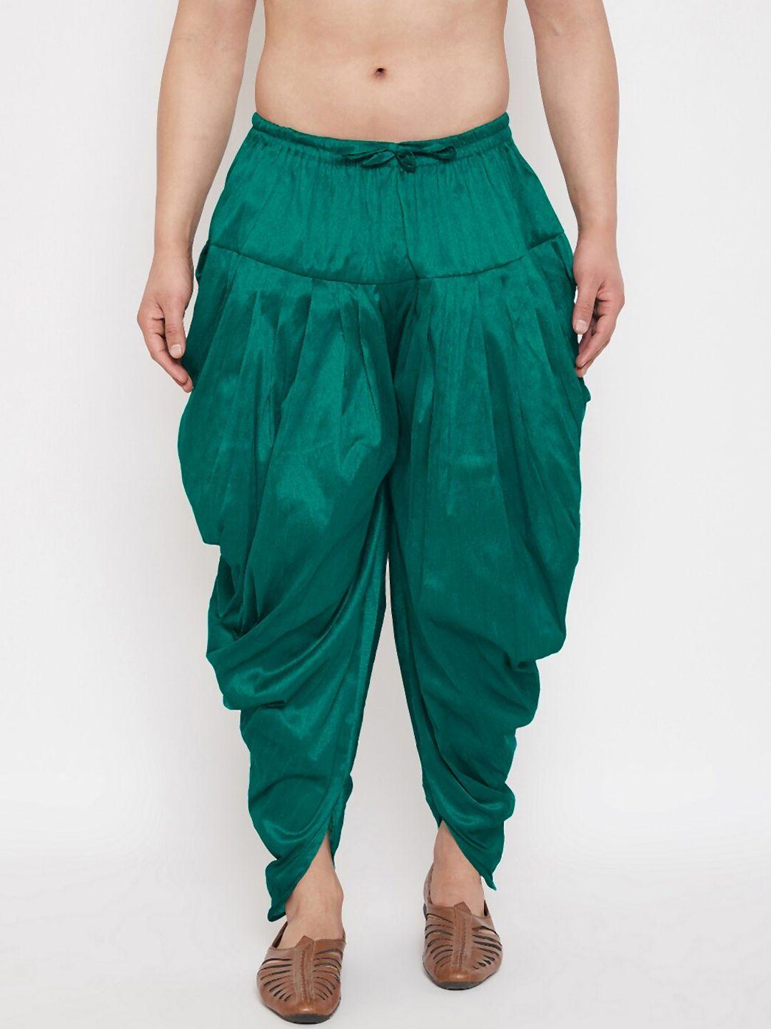 vastramay men green solid dhoti