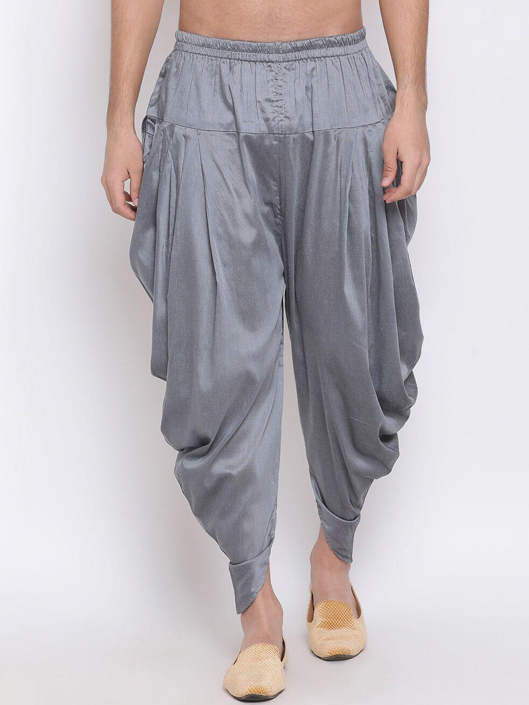 vastramay men mid-rise relaxed-fit cowl dhoti pant