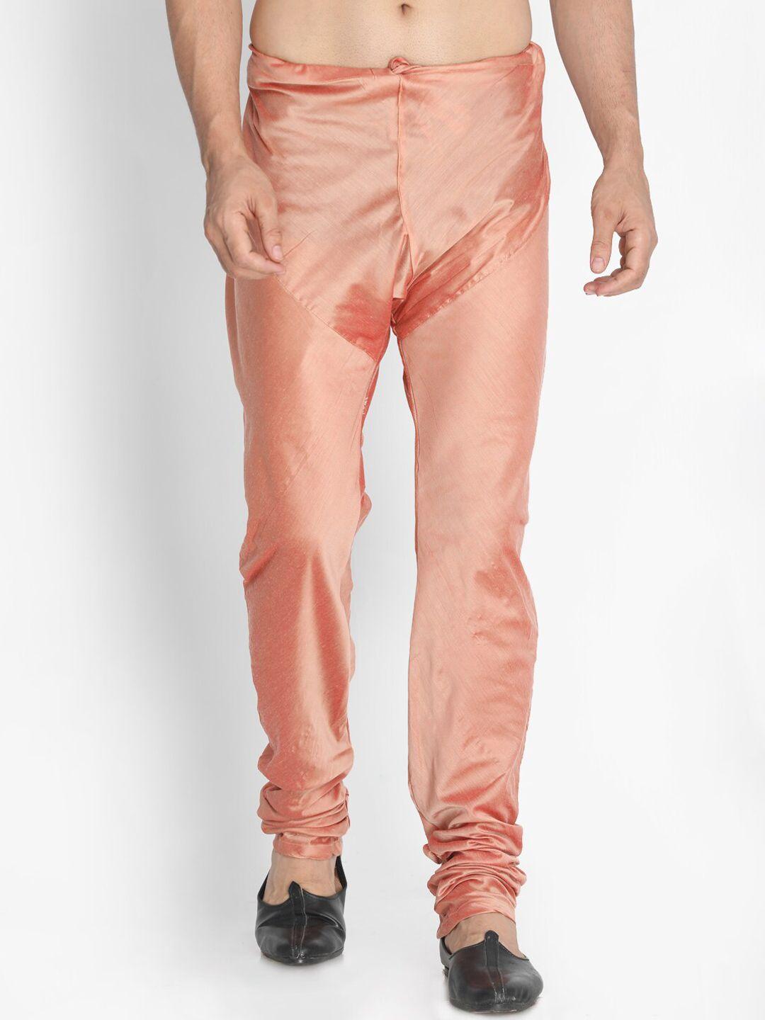 vastramay men pink solid cotton blend pyjamas