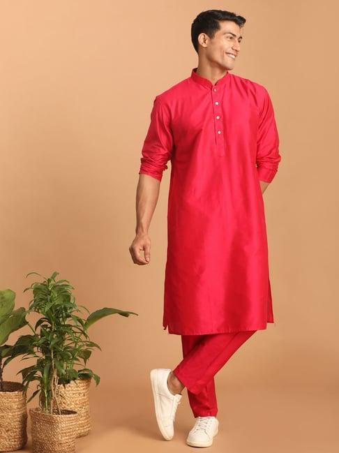 vastramay pink regular fit kurta bottom set