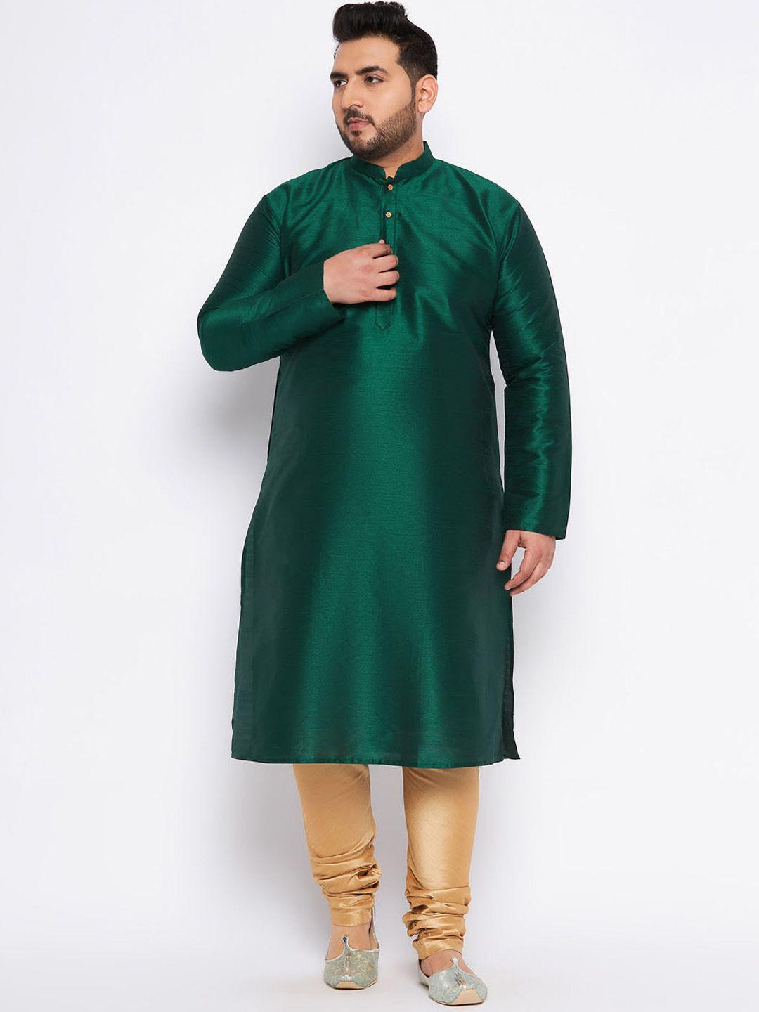 vastramay plus mandarin collar kurta with churidar