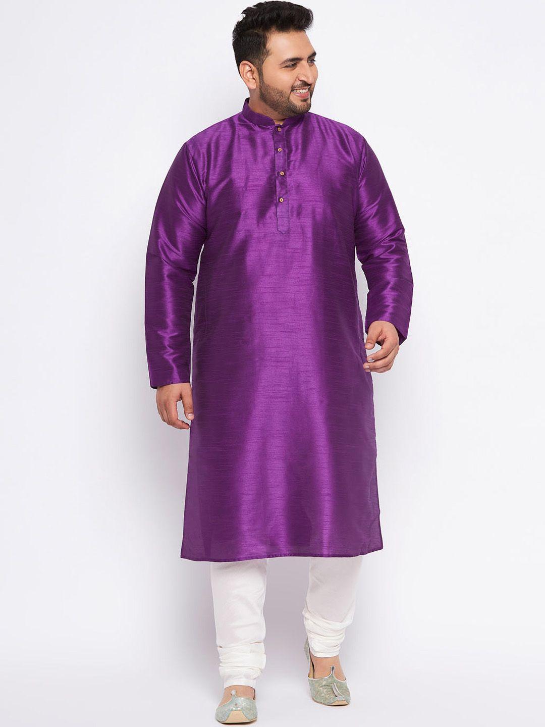 vastramay plus mandarin collar kurta with churidar