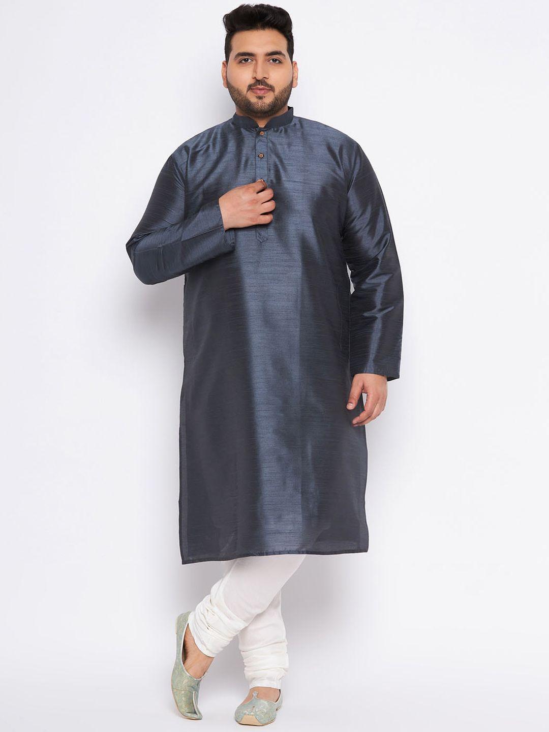 vastramay plus mandarin collar kurta with churidar