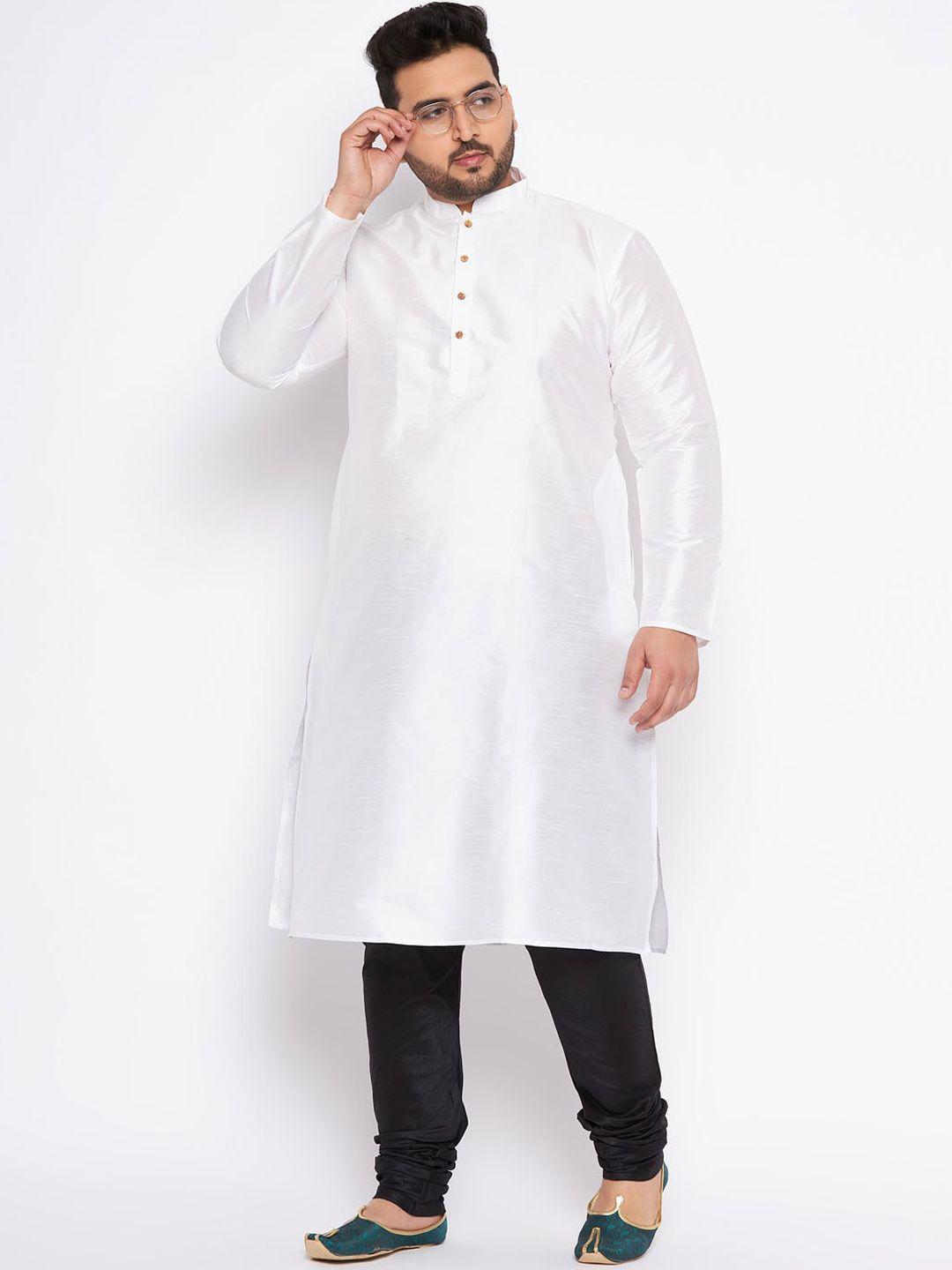 vastramay plus mandarin collar kurta with churidar