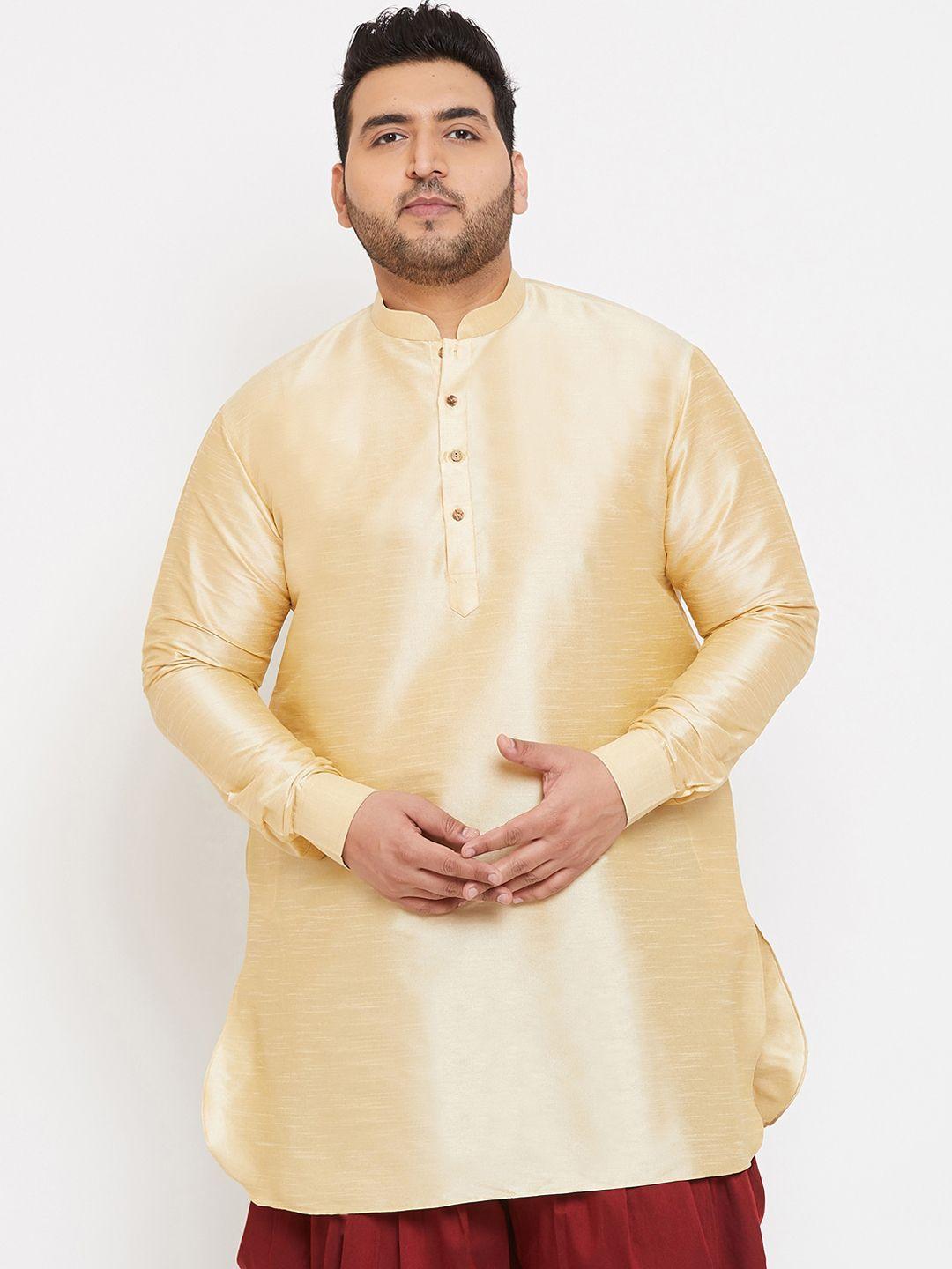 vastramay plus men gold thread work kurta