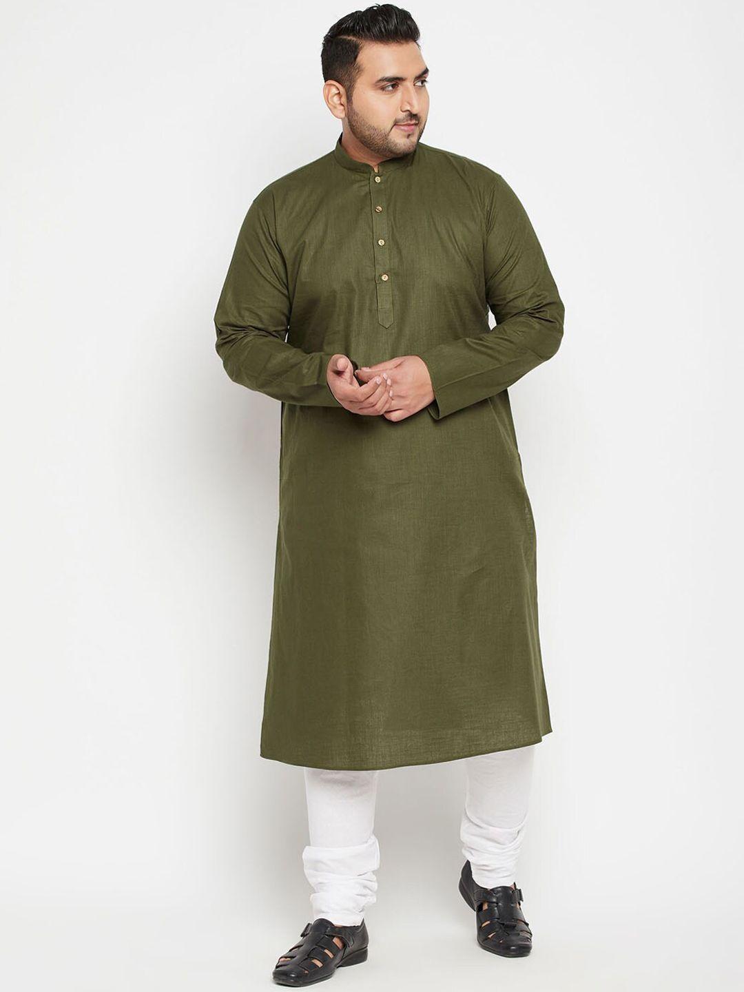 vastramay plus men plus size solid kurta with churidar