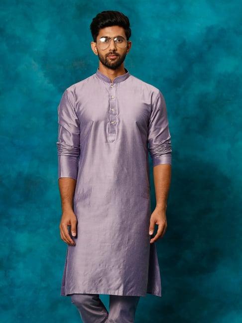 vastramay purple regular fit kurta