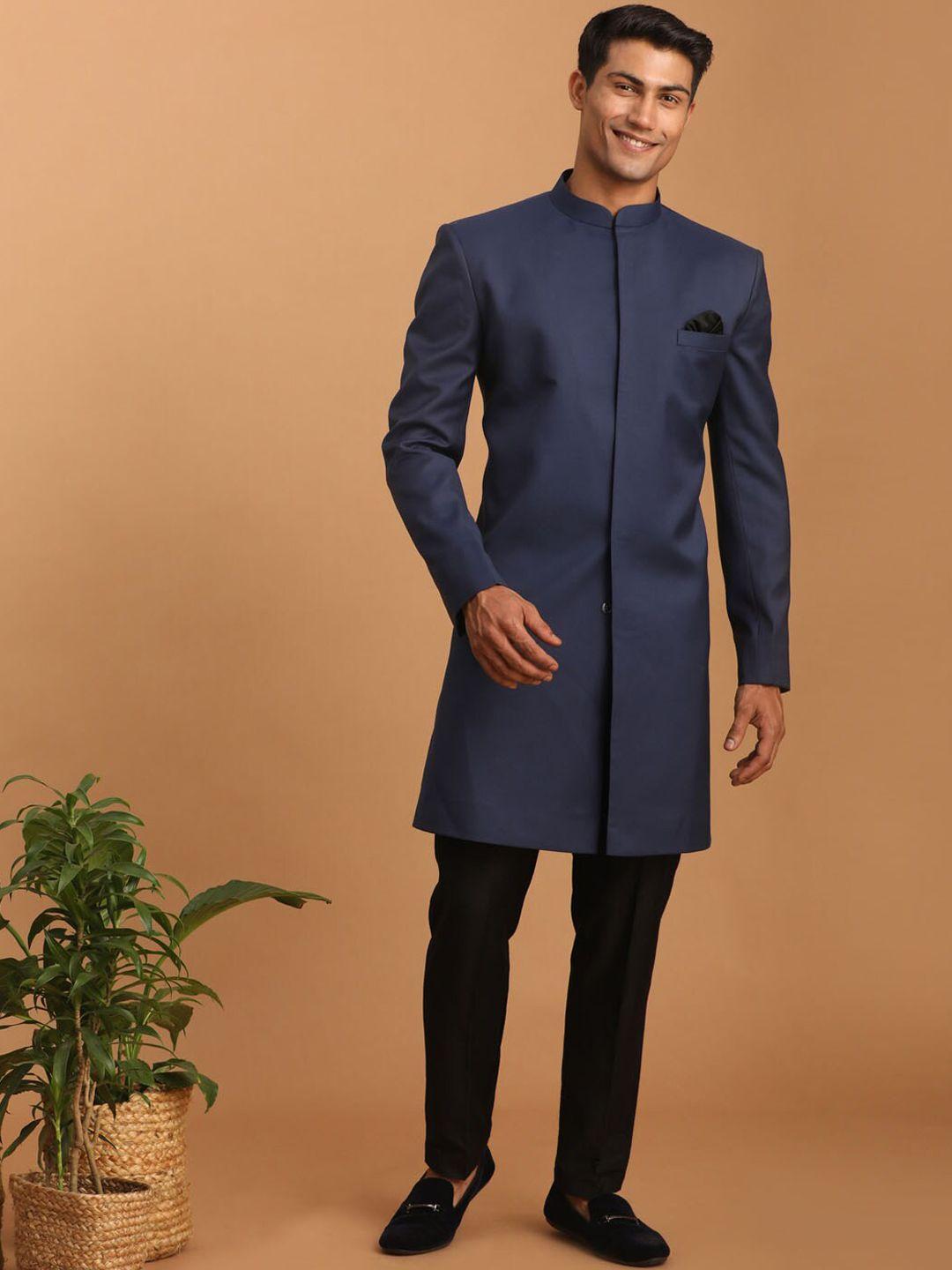 vastramay silk blend sherwani with trousers