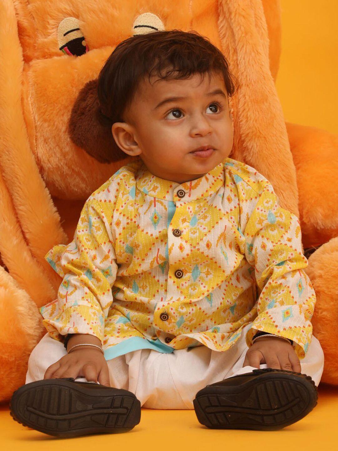 vastramay sishu boys ethnic motifs printed kurta with pyjamas
