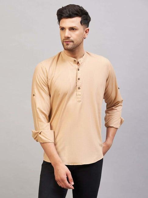 vastramay tan regular fit short kurta