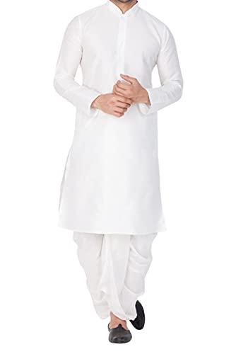 vastramay vm mens silk blend white kurta and dhoti set - classic ethnic attire for timeless style and cultural celebrations_vasmkwh001ndtwh_38