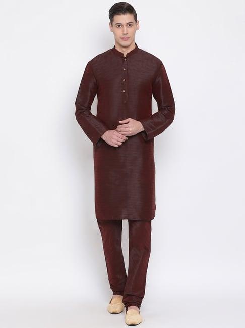 vastramay wine regular fit kurta bottom set