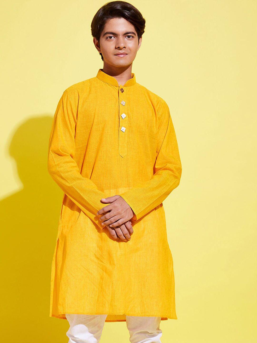 vastramay yuva boys mandarin collar long sleeves cotton straight kurta