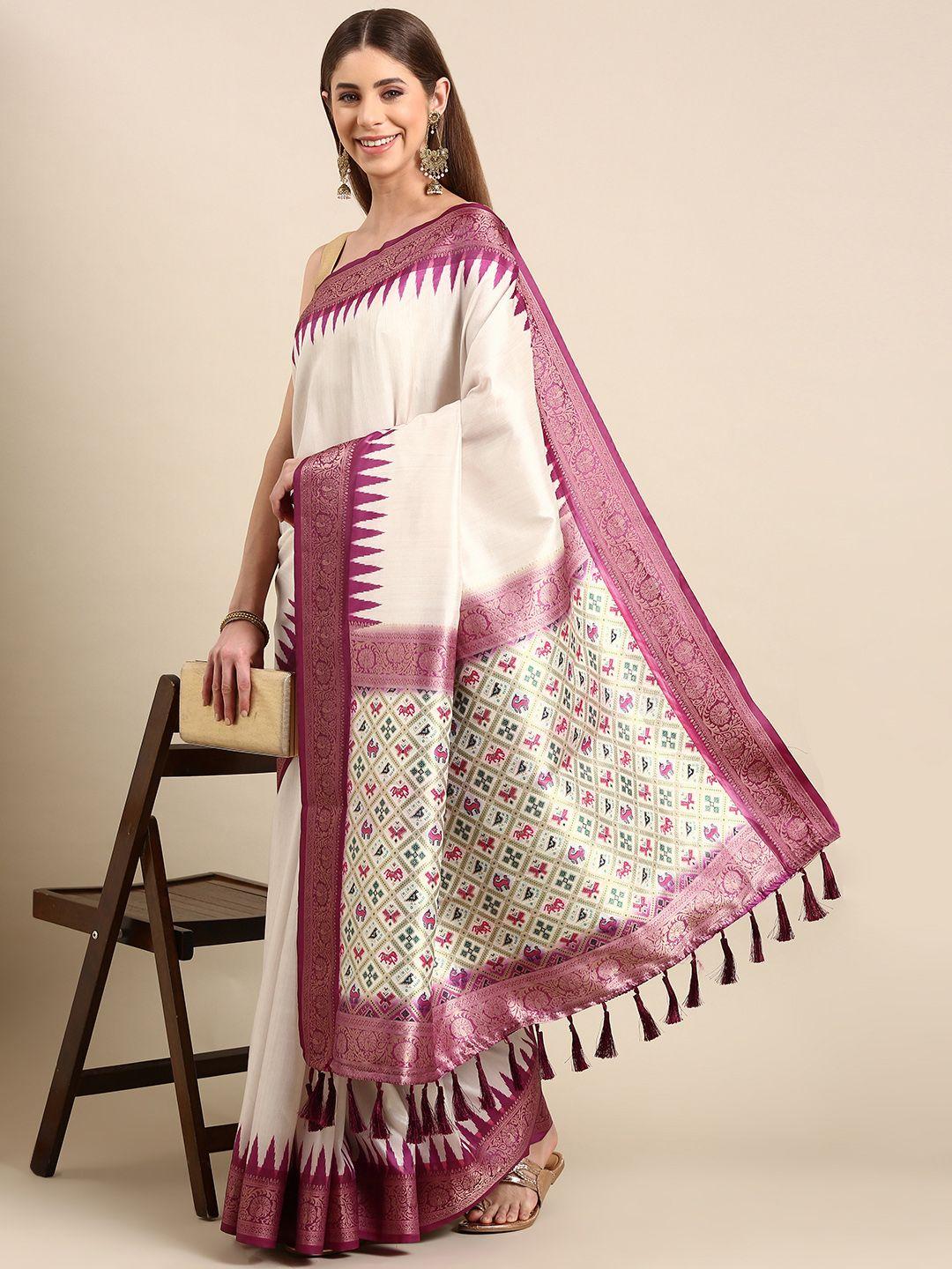 vastranand woven design zari silk blend patola saree