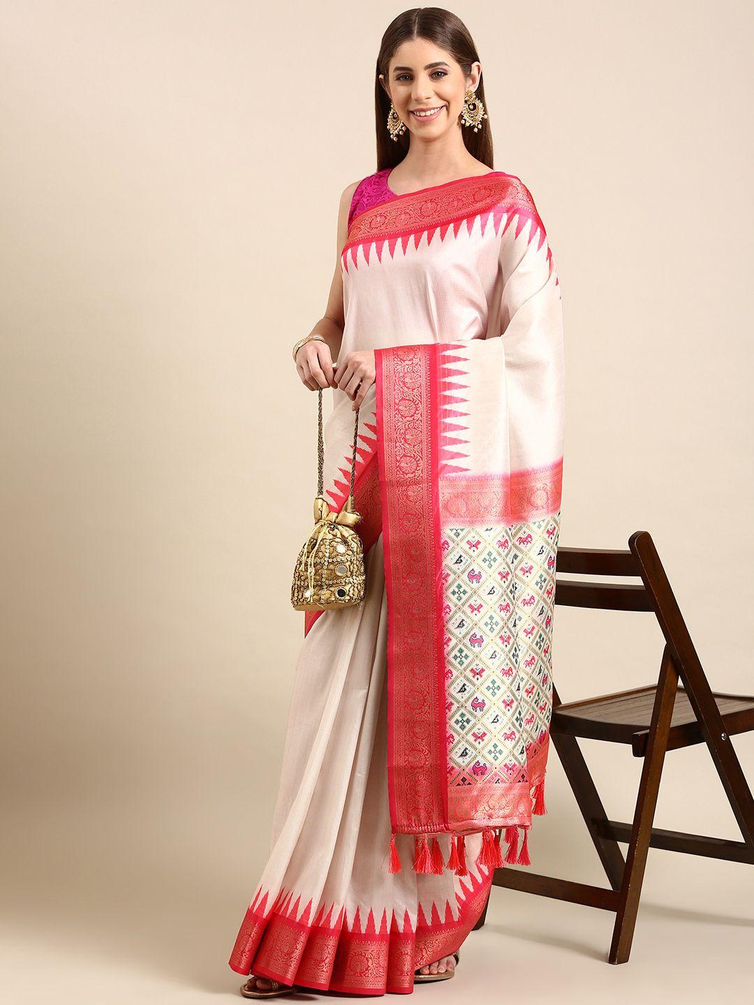 vastranand woven design zari silk blend patola saree